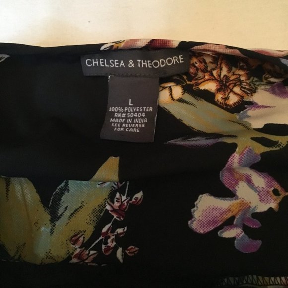 Cute Floral Baby Doll Blouse Crew Neck Keyhole Tie Closure Ladies Size Large - Picture 4 of 9